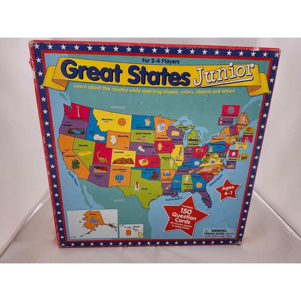 Great States Junior Educational Board Game – Geography Homeschool United States